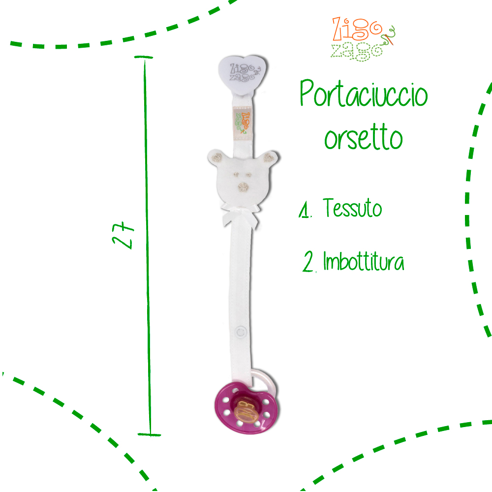 Zigozago clip portaciuccio neonato Bear unisex CIU_BEAR - immagine 2