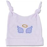 Cappello cuffia neonato unisex in cotone "Angelo" in rosa o azzurro