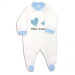 Zigozago tutina neonato in ciniglia "Papà + io" unisex ONE_PAPA