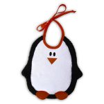 Zigozago Bavaglino in spugna di cotone "Pinguino" nero unisex taglia unica BAVPINGU