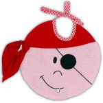 Zigozago Bavaglino in spugna di cotone "Pirata" rosso unisex taglia unica