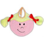 Zigozago Bavaglino in spugna di cotone "Bambina" rosa per bambina taglia unica