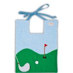 Zigozago Bavaglino in spugna di cotone "Campo da golf" verde unisex taglia unica