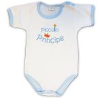 Zigozago Body ricamato per neonato in cotone "Piccolo Principe" per bimbo