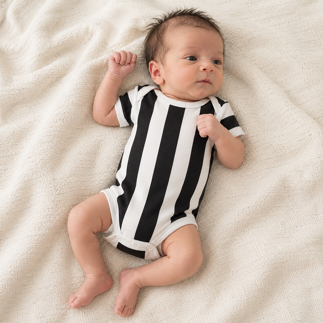 Body neonato righe bianconere personalizzato - immagine 2